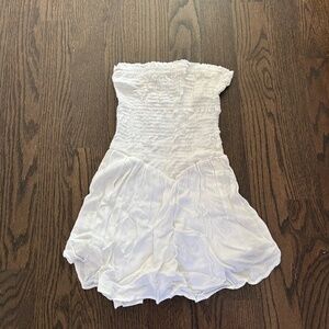 Strapless White Blue Life Dress Size S